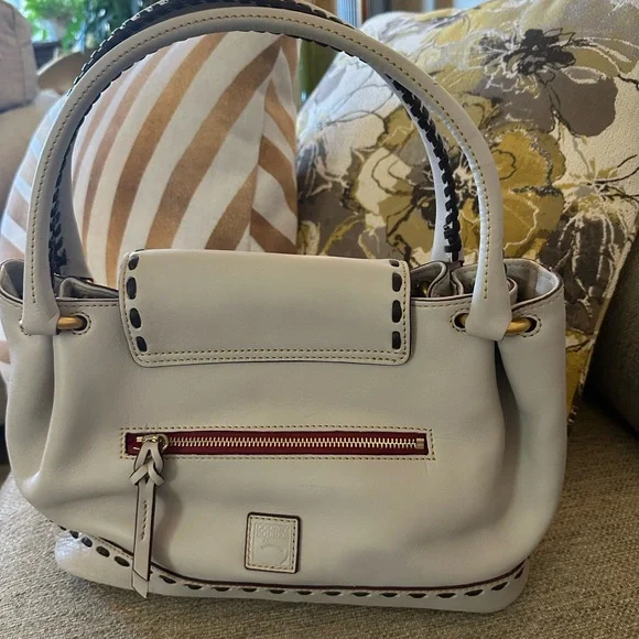 Dooney & Bourke NEW White Leather Satchel With Whip Stitching $498 MSRP NWT - Picture 13 of 16